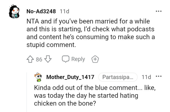 He must be consuming some podcasts or content for him to make such a comment