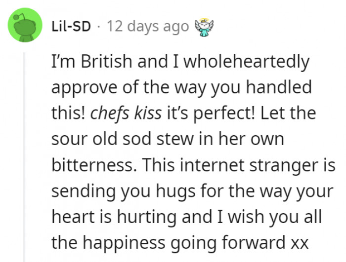 2. The woman needed something to make her realize she's done something wrong