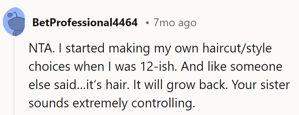 Exactly! It's not rocket science; it's just a haircut. NTA, keep trimming the drama!