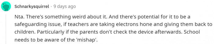 People had a lot of different opinions on the teacher and her intentions.