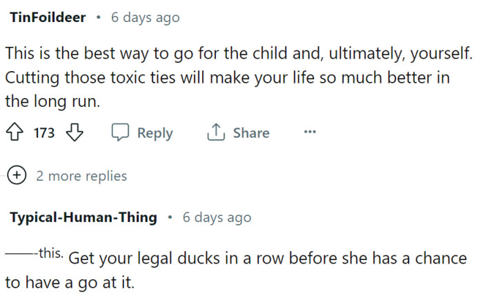 Cutting toxic ties will make her life easier