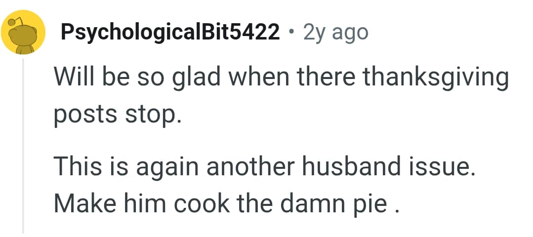 This is again another husband issue as OP's husband could have done better