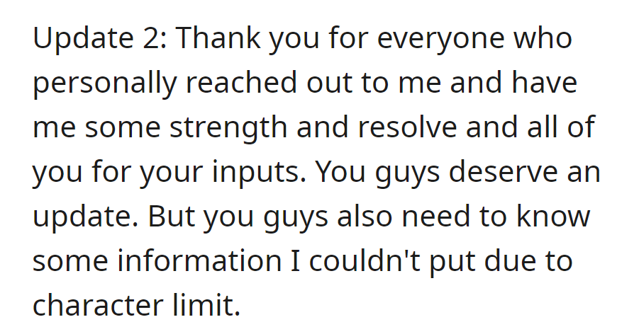 Further update from OP...