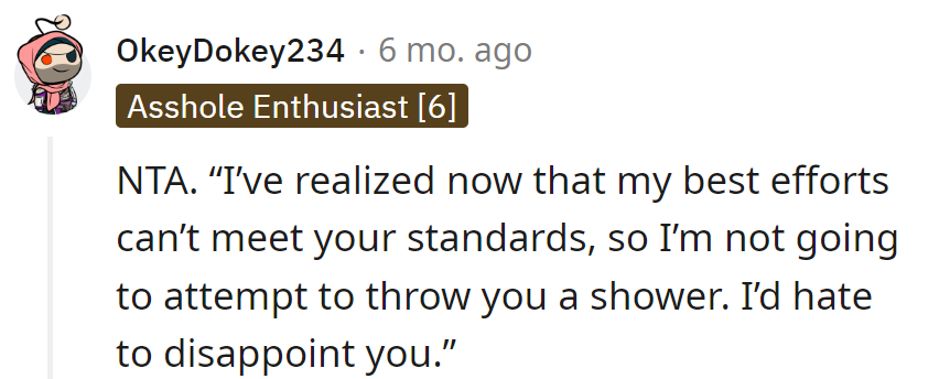 Can't Risk the Disappointment, No Shower Planning Here. Standards Are Safe and Sound!