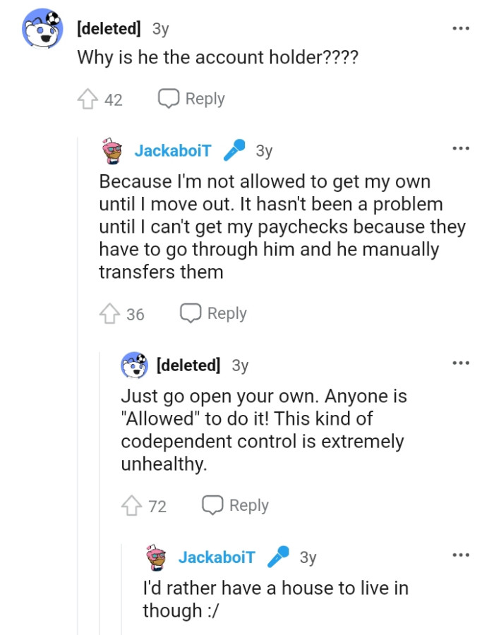 This Redditor wants to know why OP's dad is the account holder