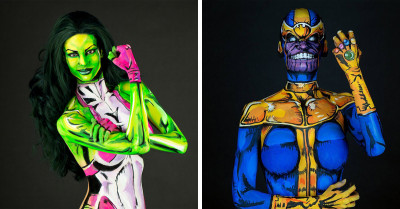 Body-Paint Artist Masterfully Designs 21 Incredible Marvel Cosplay Creations