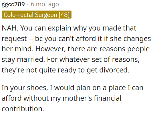 People stay married for various reasons, and it's essential to be prepared in case circumstances change.