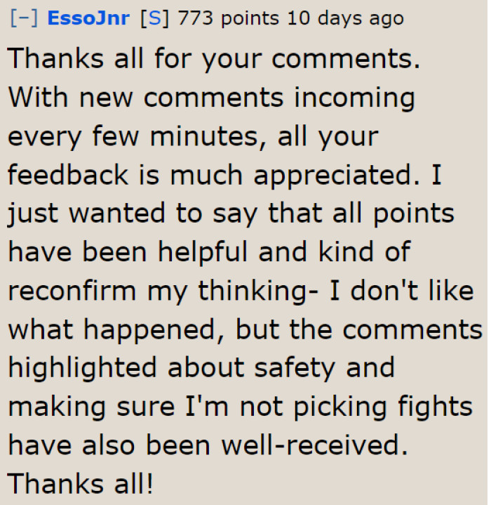 The original poster (OP) will probably ignore such people next time.