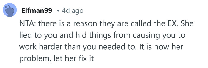 There's a reason they're called the ex.