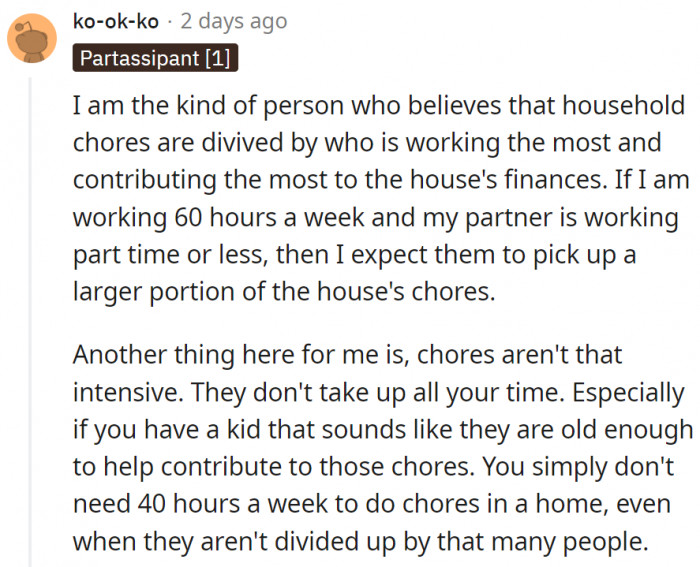 16. A fair division of labor