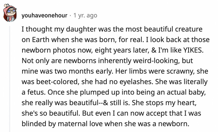 4. Maternal love masks many imperfections.