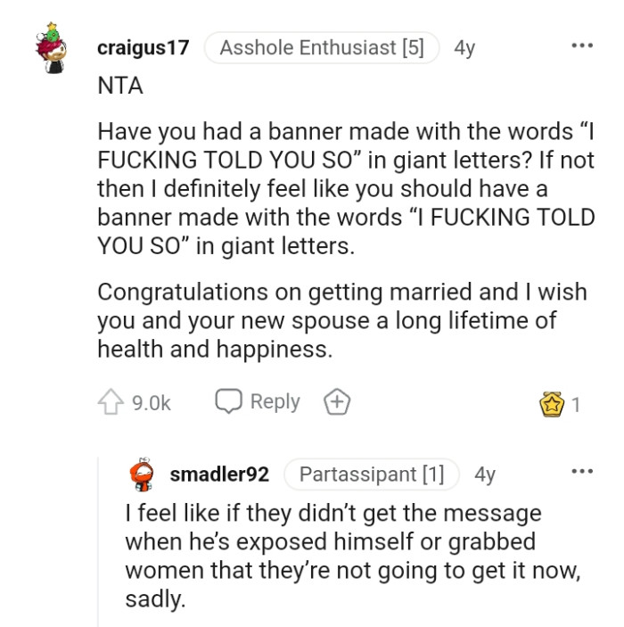 The OP should make a banger saying these words...