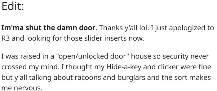 OP posted an update: