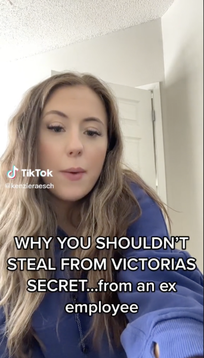 The TikToker's video on why you shouldn't steal from Victoria's Secret went viral.