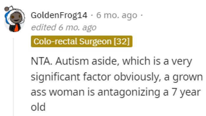 Antagonizing a 7-Year-Old Child