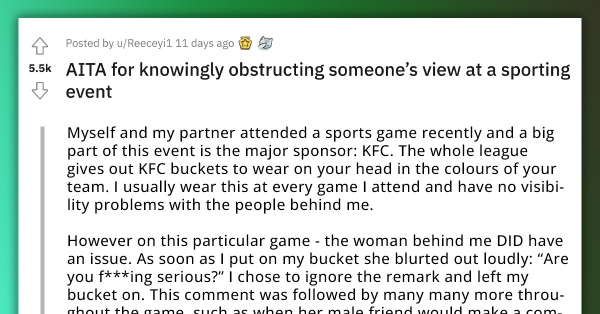 Redditor Knowingly Blocks Fans' View at Sporting Event, Resulting in the Fan Shouting Comments at Them