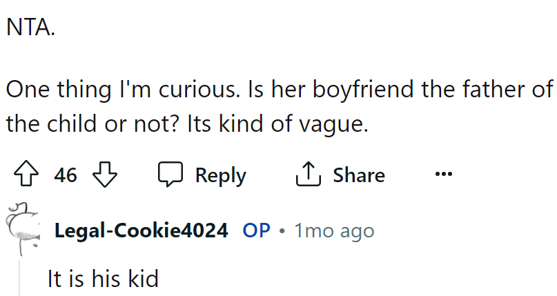 It turns out, it's the sister's boyfriend's kid