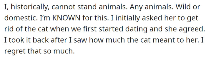 He admitted that he is not an animal lover: