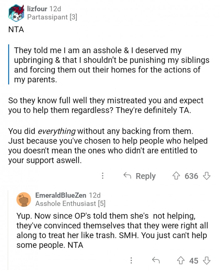 8. Her parents are definitely the ***hole.