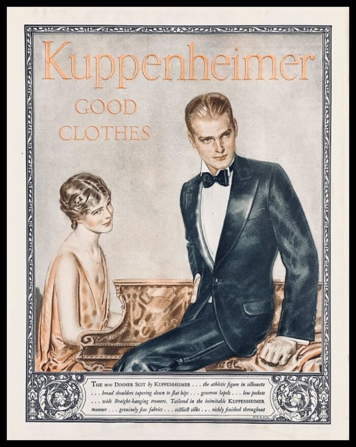 Dinner Suit By Kuppenheimer In The Saturday Evening Post, January 24, 1925. Art By J. C. Leyendecker