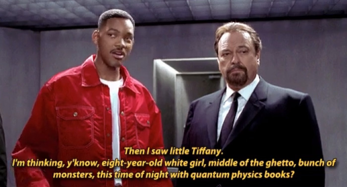 10. In Men in Black, the shooting range test was all about bullshitting, not shooting.