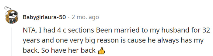 Having each other's backs is the real secret sauce for a successful partnership.