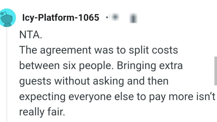 OP's cousin brought extra guests without asking