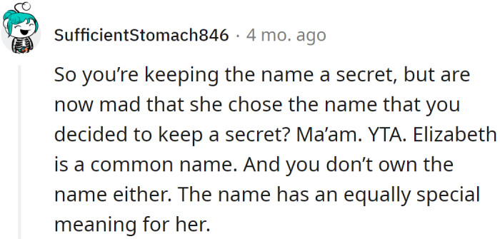 She doesn’t own the name