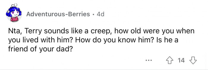 Terry sounds like a big creep.