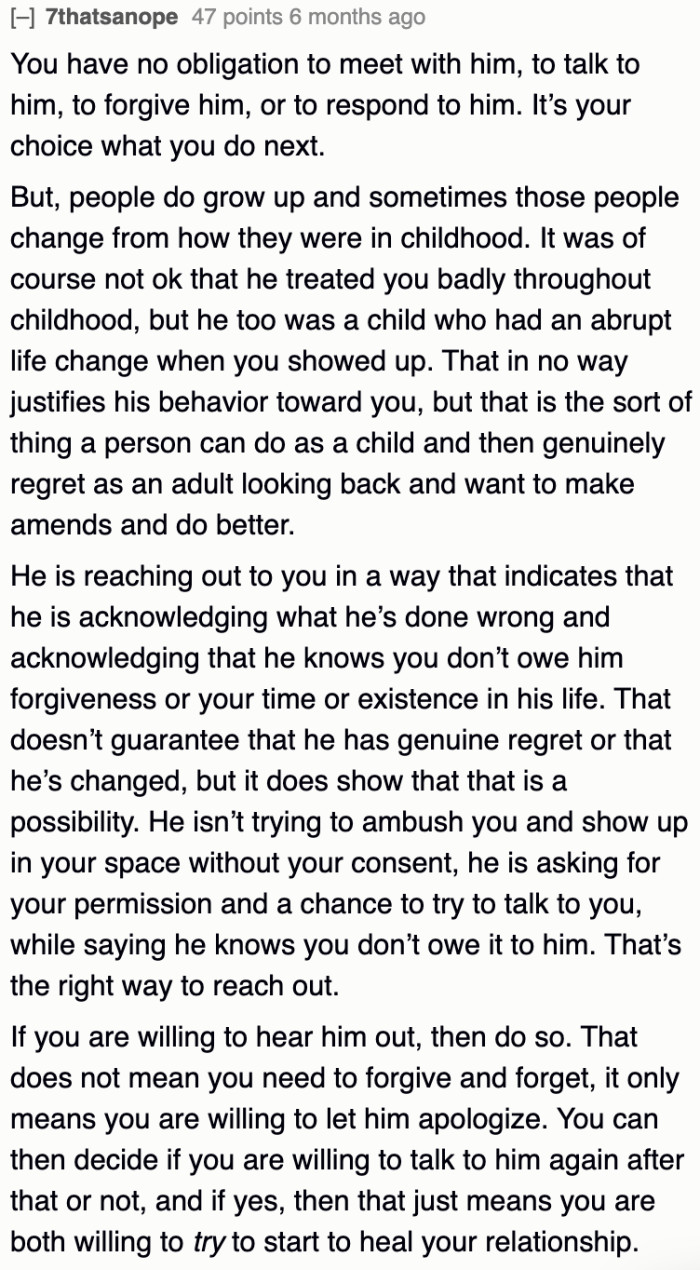 He Shouldn't Be Obligated to Meet His Brother, Especially at a Celebration