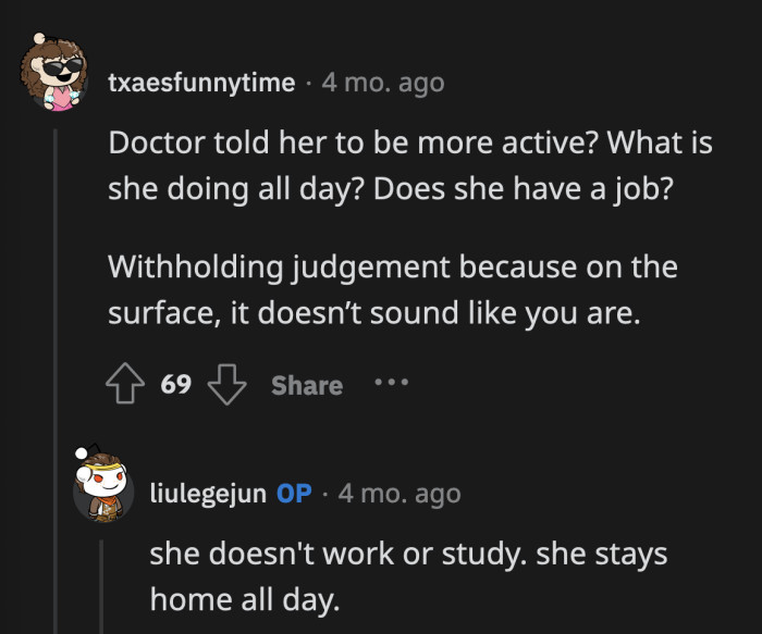 Concerned Redditors asked OP for more information