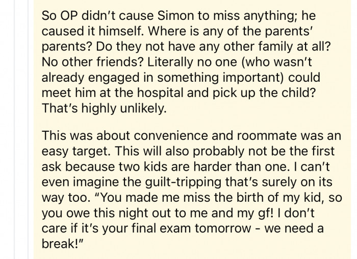Simon should take responsibility for his neglect.