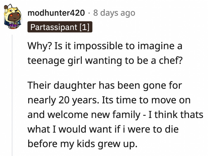 This commenter obviously thinks OP is wrong.