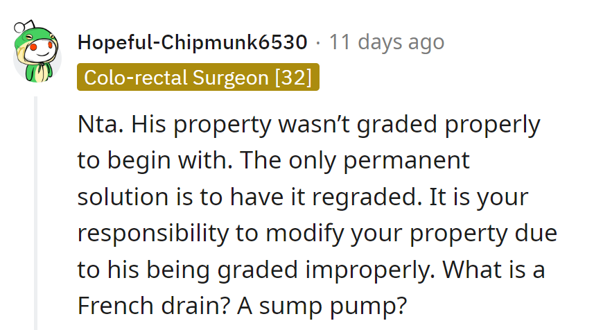 Time for a regrade, not a French drain guessing game!