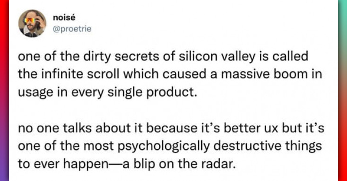 People On Twitter Discuss The Harmful Effects Of “Infinite Scroll”