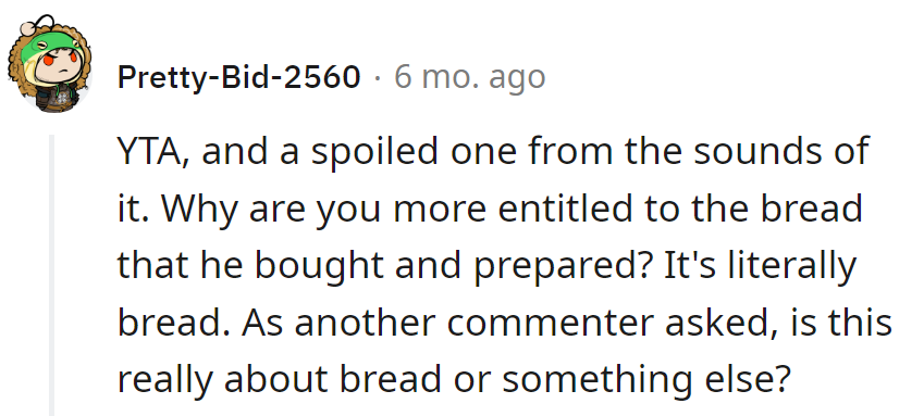 Bread entitlement level—MasterChef. Maybe it's time for a deeper loaf reflection.