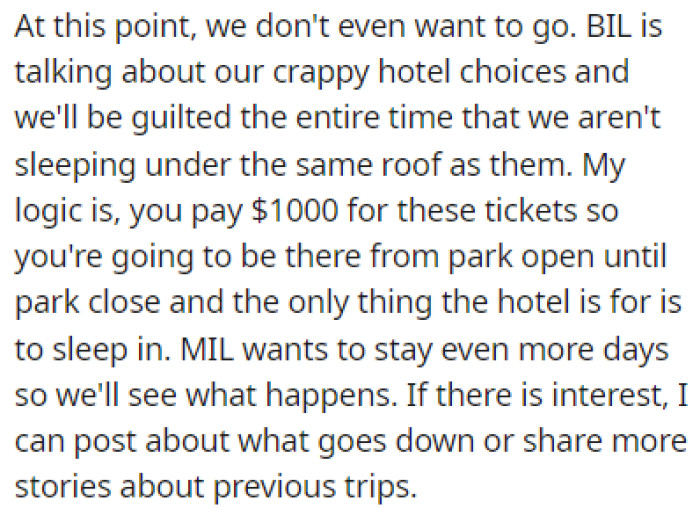 OP and Her Husband Don't Even Want to Go Now