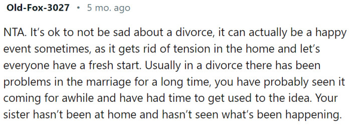 A divorce can actually be a happy event sometimes