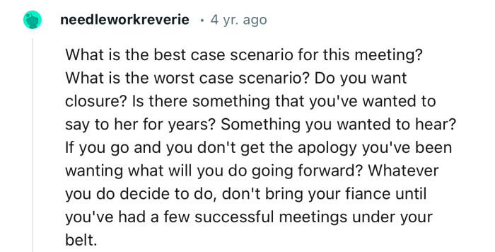 “If you go and you don't get the apology you've been wanting, what will you do going forward?”