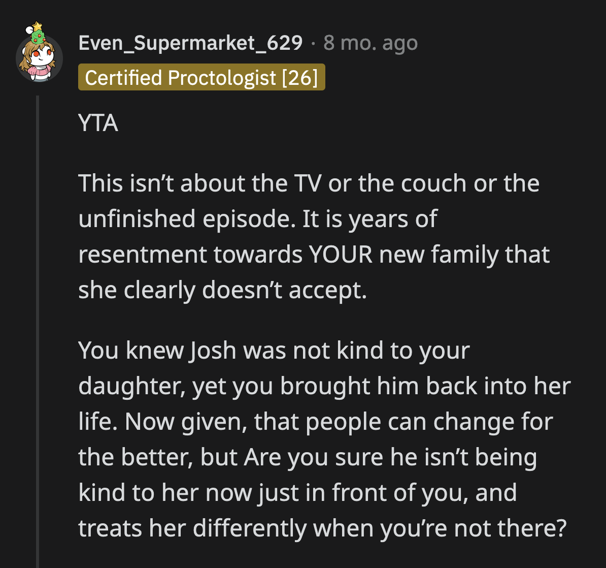 OP has bigger issues than her children's TV schedule.