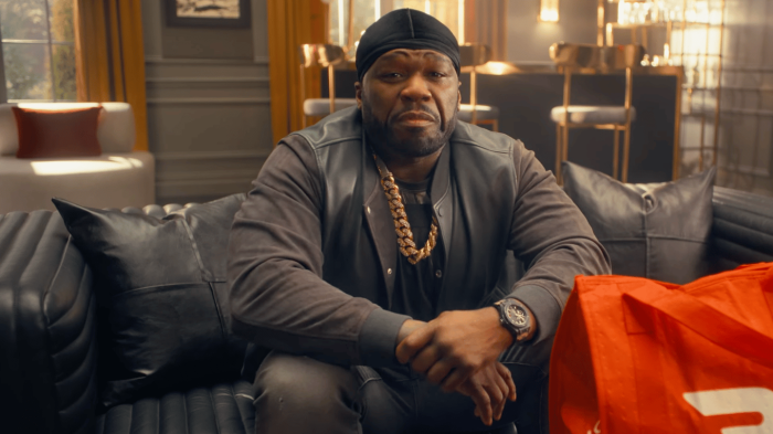 50 Cent in a bold Super Bowl ad, playfully provoking rival rappers