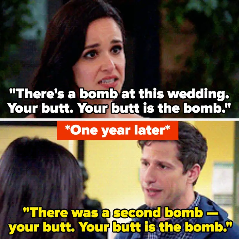 3. On Brooklyn Nine-Nine, when Jake made a familiar joke to Amy on their wedding anniversary.