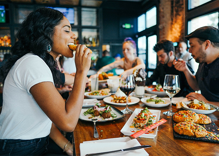 Happy diners always mean delicious food.