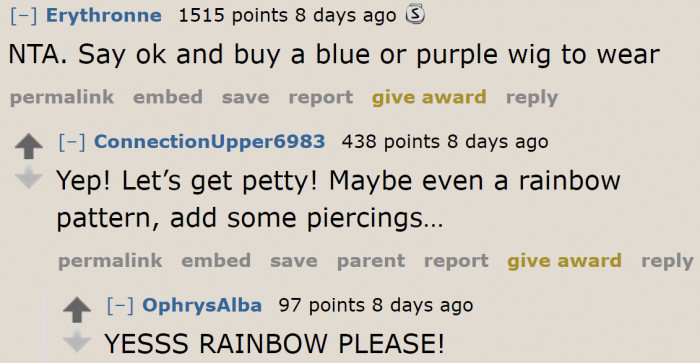 Other Redditors would rather be petty than give in.