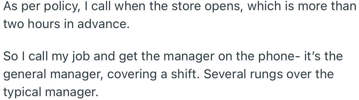OP Called in to Request Permission to Stay Home