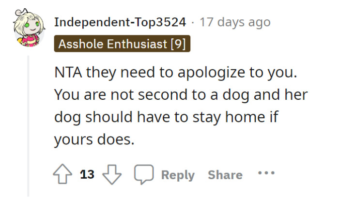 Family Over Pets. And Fairness Too?