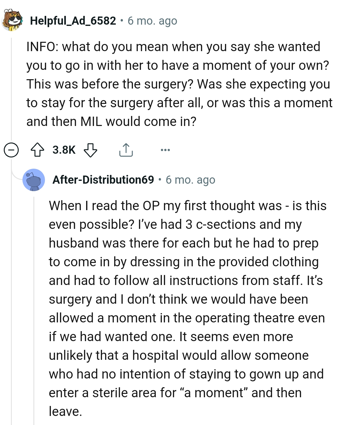 Staying for the surgery