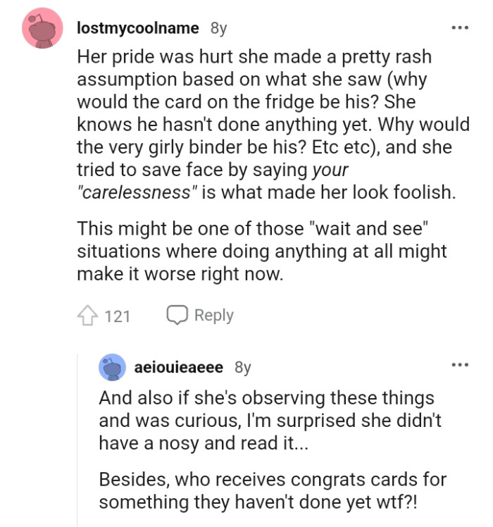 She's Observing These Things and Was Curious