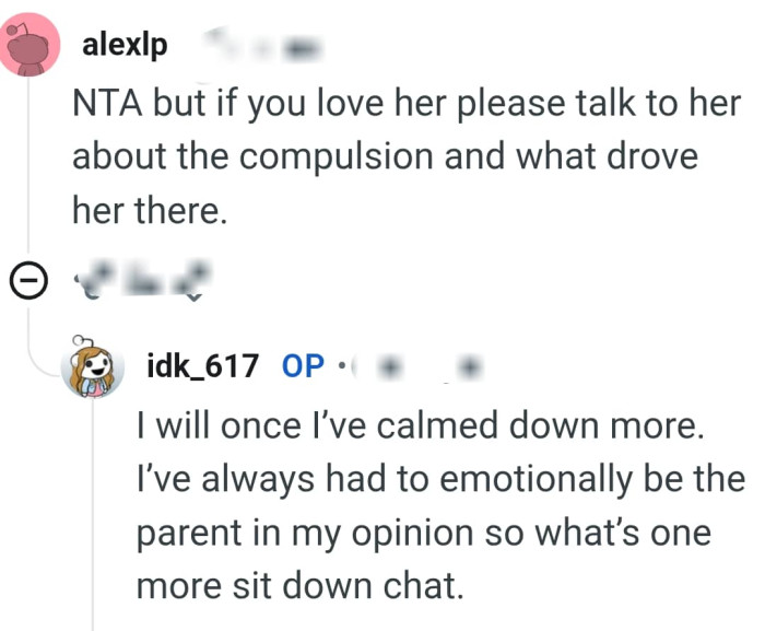 The OP has calmed down