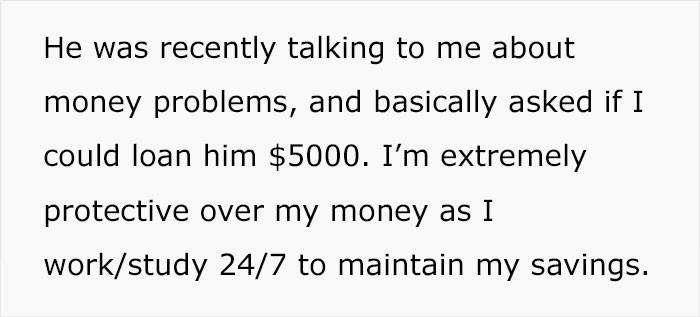 Her boyfriend needs financial assistance, but she's extremely protective over her money